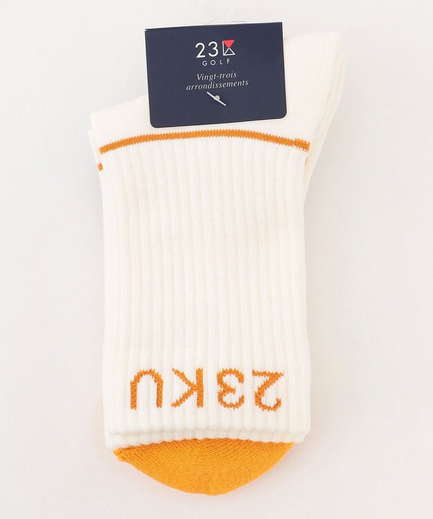 23区GOLF 【WOMEN】カラーブロック レギュラーソックス ホワイト系