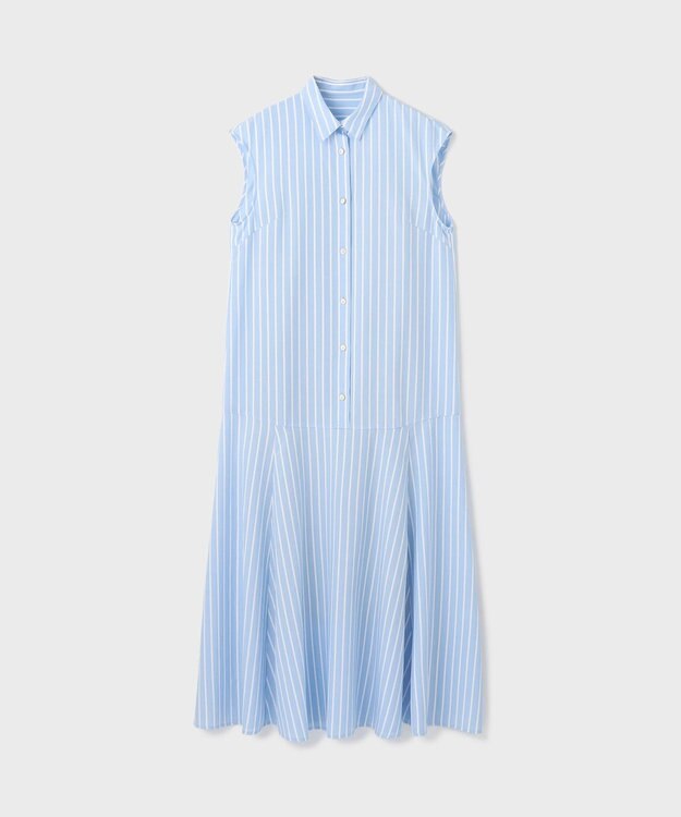 GRACE CONTINENTAL ストライプシャツワンピース ブルー