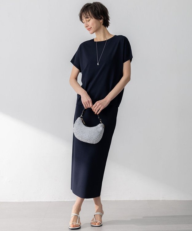 23区 S 【WEB&一部店舗限定/洗える】レーヨンポリエステルストレッチ タイト スカート ネイビー系