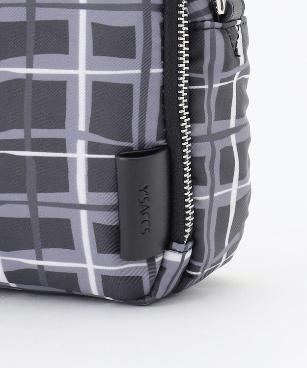 Y'SACCS ドローイングチェック ショルダーバッグ ブラック