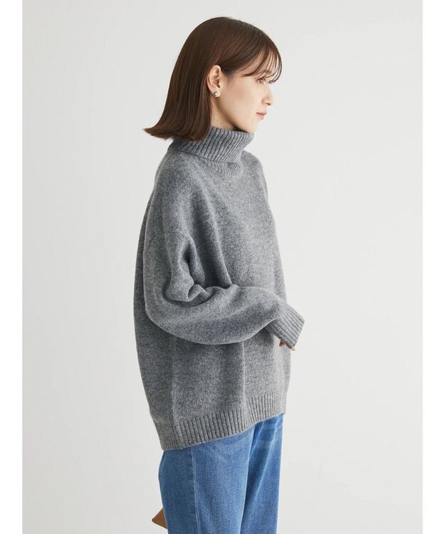 Green Parks ｆｕｗａっとメランジタートルニットプルオーバー Gray