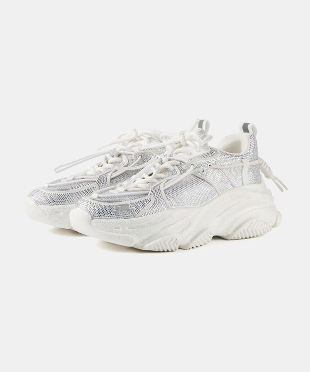 STEVE MADDEN VAULT 2R ボリュームソール ラインストーンスニーカー ホワイト