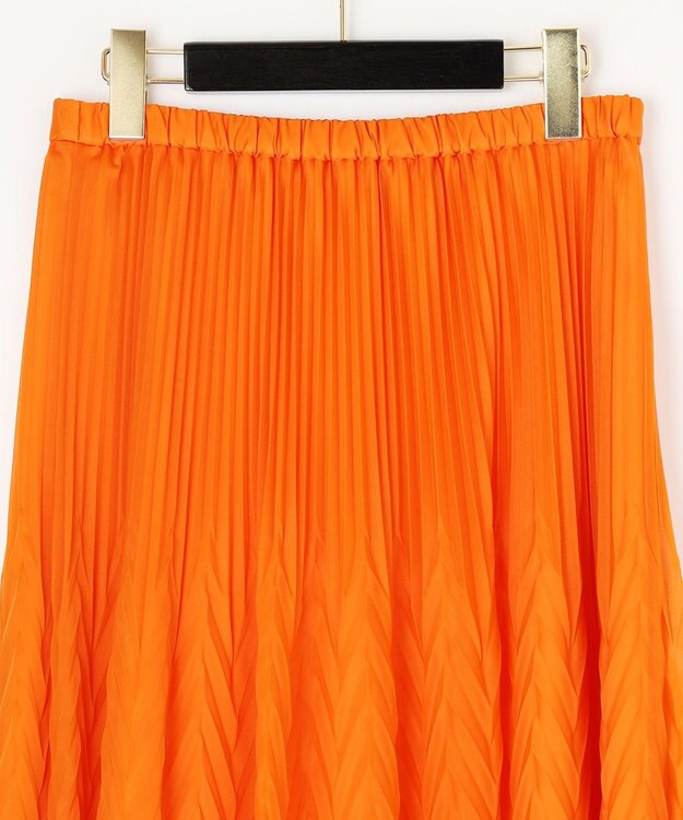 PLATIS PLATIS プリーツスカート オレンジ ヘリンボーンプリーツスカート / GRACE CONTINENTAL