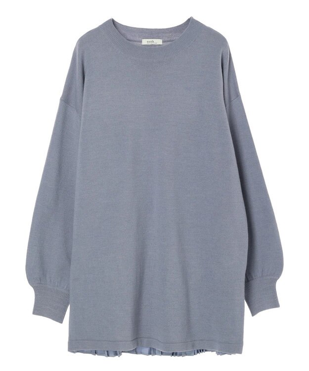 earth music&ecology バックヘムプリーツチュニック Blue