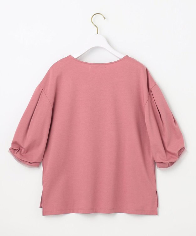 ANY SIS 【接触冷感】360°好印象タックスリーブ カットソー フラミンゴピンク