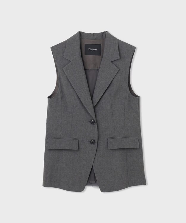 GRACE CONTINENTAL バックチュールジレ グレー