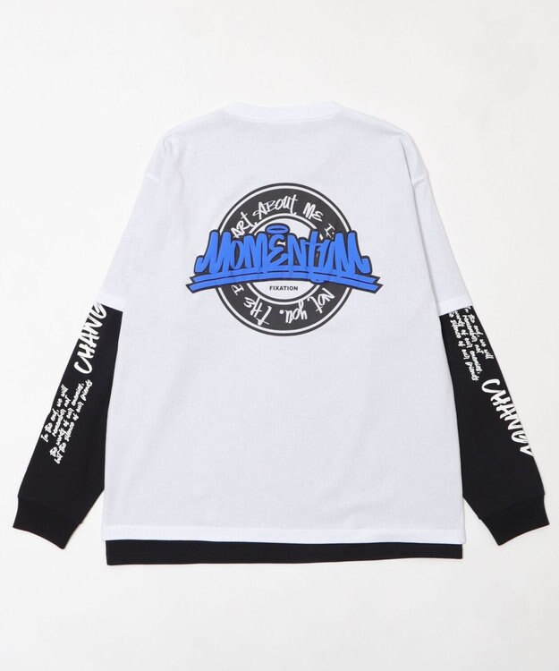 WEGO 【2点セット】アクセ付きアンサンブルグラフィックT（長袖） ホワイト