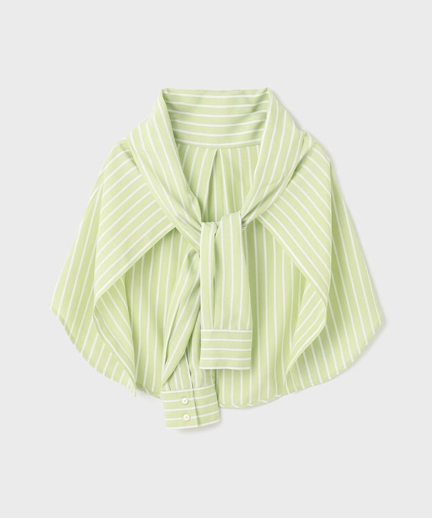 GRACE CONTINENTAL ストライプシャツワンピース グリーン