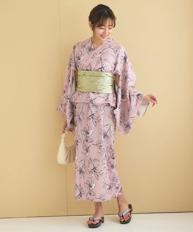 Feroux 【洗える・2WAY】 簡単着付け 浴衣 3点セット ピンク系4