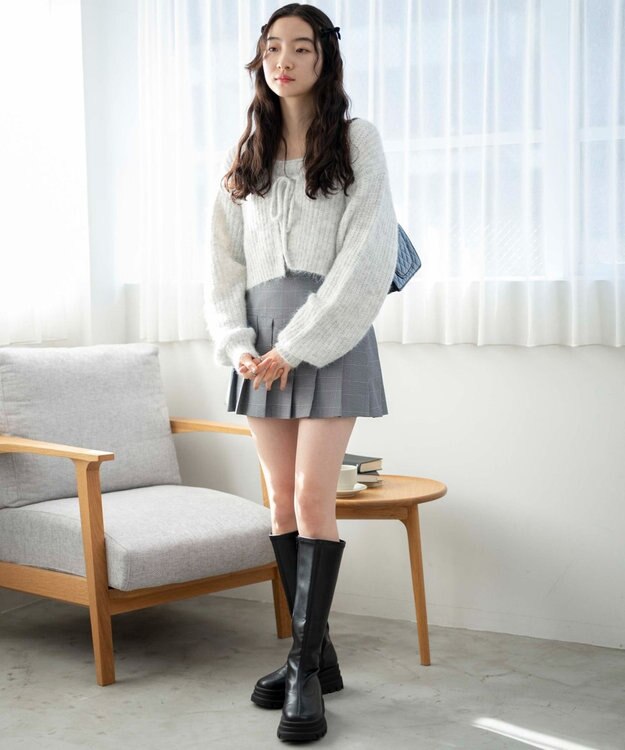 WEGO 【SCHOOLITEM】プリーツスカパン グレーチェック1