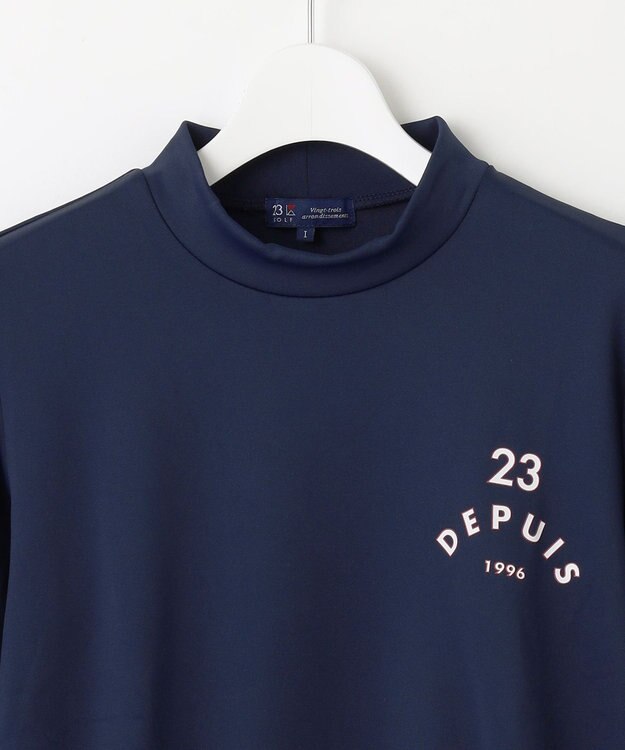 23区GOLF 【WOMEN】ライトダンボール モックネックシャツ ネイビー系