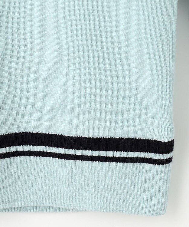 23区GOLF 裏地付きニットで温か【MEN】【蓄熱】ウールブレンド裏付 ニット スカイブルー系