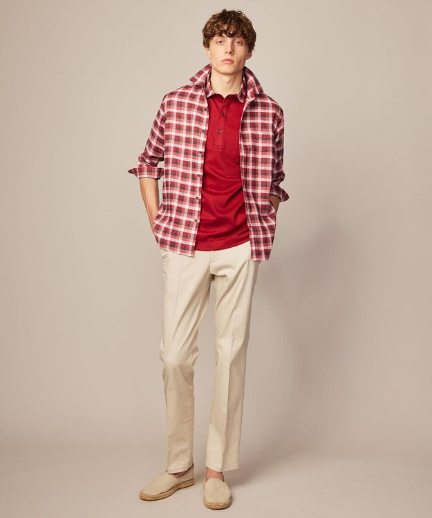 JOSEPH ABBOUD 【ウエストも伸びる！】オーガニックストレッチ パンツ アイボリー系8