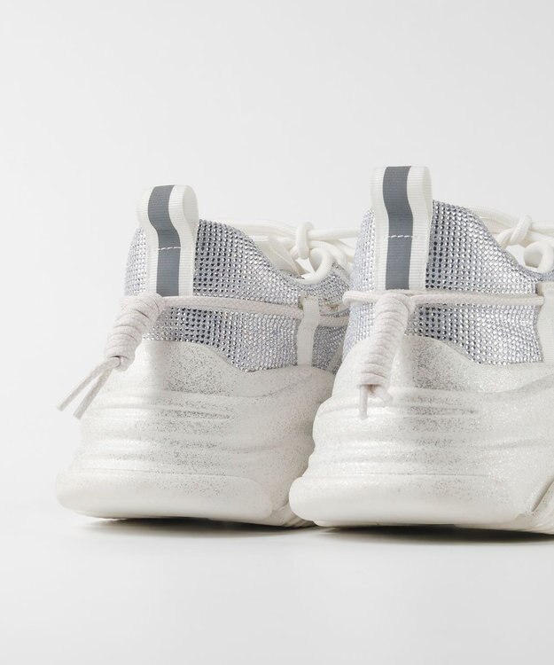 STEVE MADDEN VAULT 2R ボリュームソール ラインストーンスニーカー ホワイト