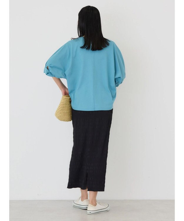 AMERICAN HOLIC 接触冷感ドルマンカットプルオーバー Sax