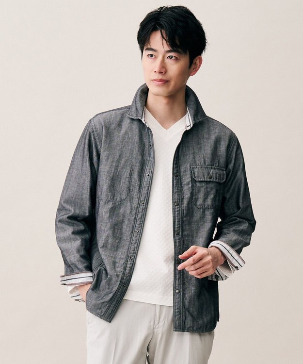 JOSEPH ABBOUD 【2WAY】 リバーシブルシャツ グレー系