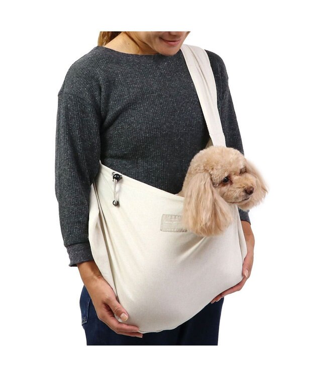 PET PARADISE ペットパラダイス リネン モバイル スリング キャリーバッグ《ホワイト》 ホワイト