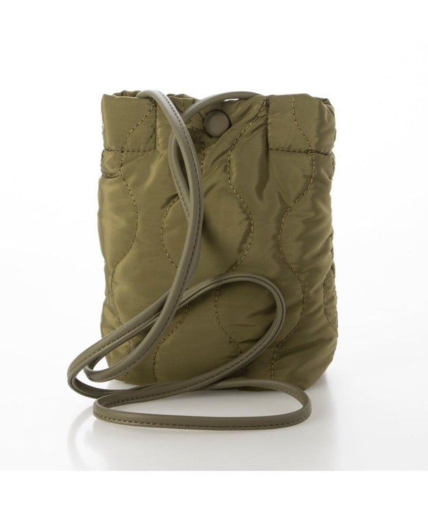 UNBILLION cachecache ナイロンキルティングスマホショルダー カーキ