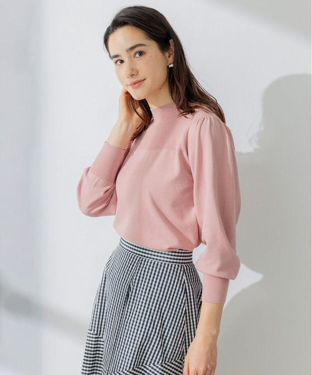 組曲 【洗える】Elenaパフスリーブ ニット ピンク系