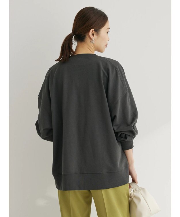 Green Parks ミニ裏毛オーバーサイズカーディガン Dark Gray