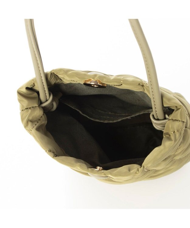 UNBILLION cachecache ナイロンキルティングスマホショルダー カーキ