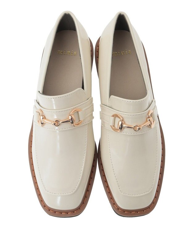 Green Parks ・ｍｉｎｉａ　厚底ビットローファー Ivory