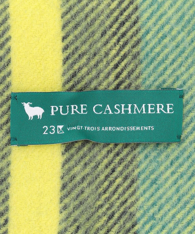 23区 【VERY掲載】カシミヤ チェック ストール グリーン系