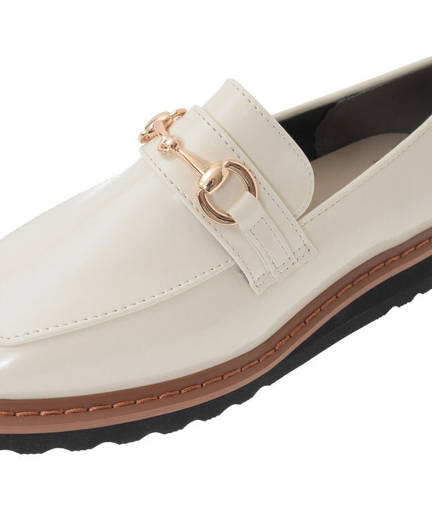 Green Parks ・ｍｉｎｉａ　厚底ビットローファー Ivory