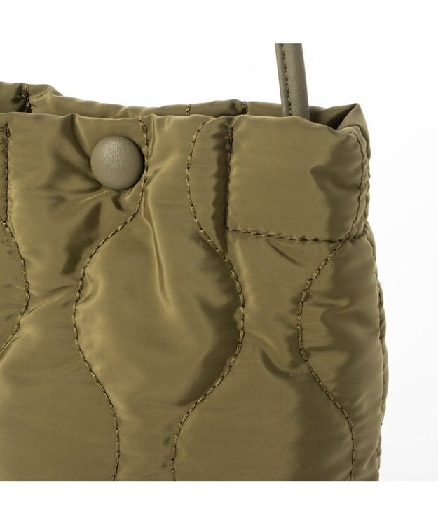 UNBILLION cachecache ナイロンキルティングスマホショルダー カーキ