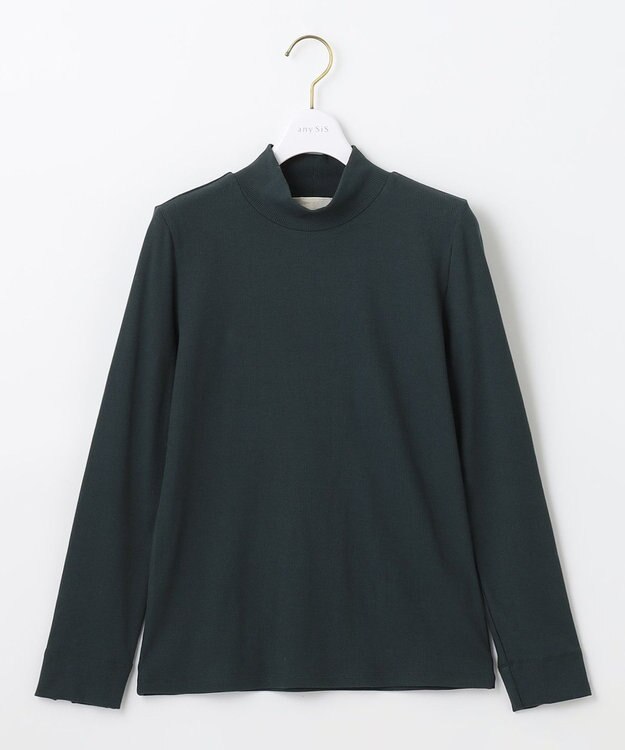 ANY SIS 【洗える】リブタートル カットソー ダークグリーン