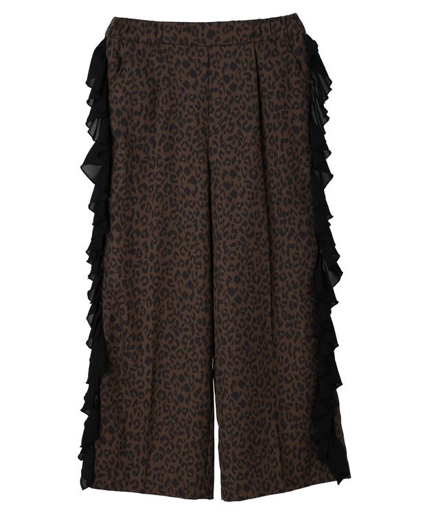 Green Parks ■ＥＳＣＡＲ　サイドラッフルストレートパンツ Leopard