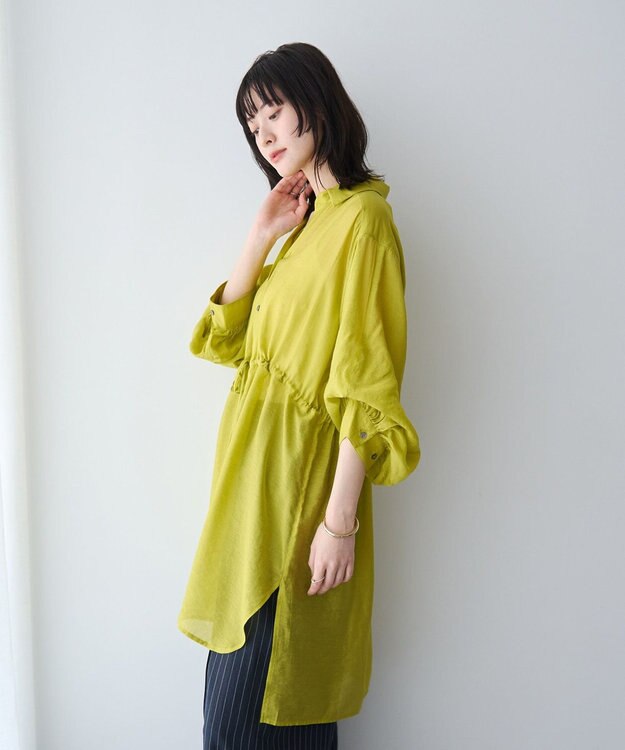 YECCA VECCA シアー2way袖バルーンチュニック Yellow