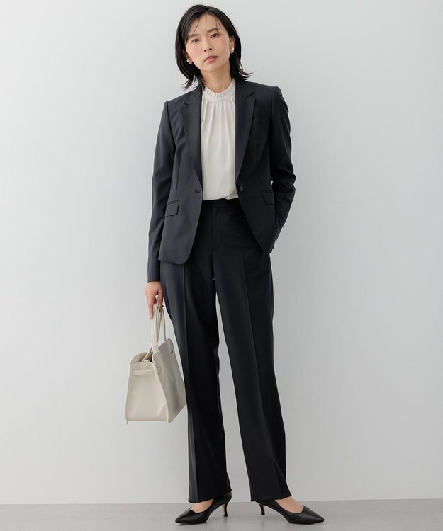 23区 L 【セットアップ対応】ラフィーネウール 一つ釦 ジャケット ブラック系