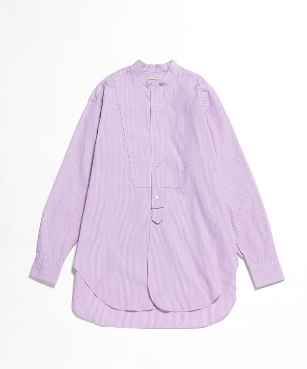 LENO  CANDY STRIPE BAND COLLAR  SHIRTS / ストライプバンドカラーシャツ PINK