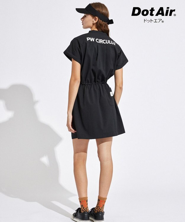PW CIRCULUS 【高通気 / 軽撥水 / 軽量のDotAir 使用】【WOMEN】バンドカラーワンピ ゴルフウェア レディース ブラック系