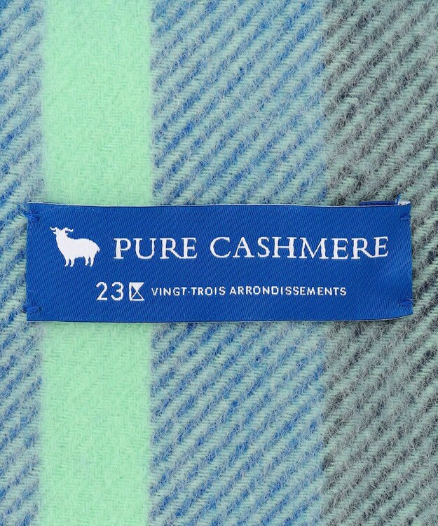 23区 【VERY掲載】カシミヤ チェック ストール ブルー系