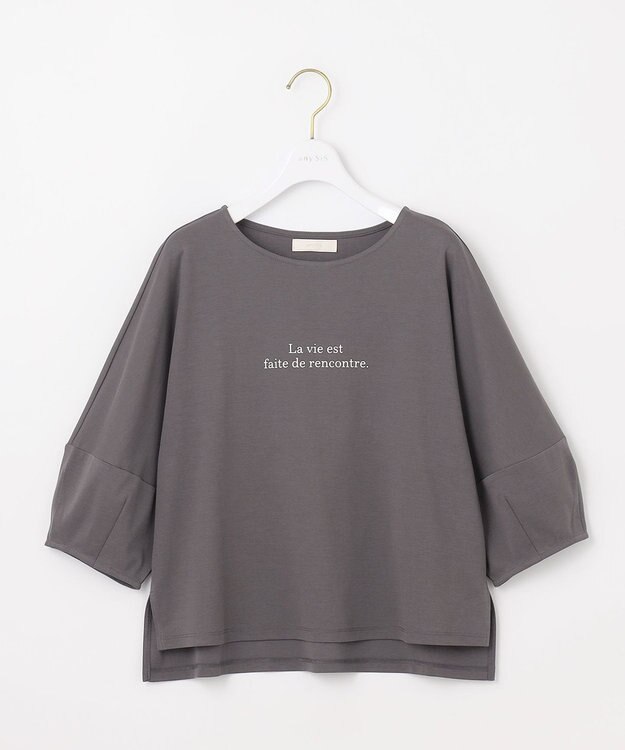 ANY SIS S 【撥水・汗ジミ防止・UVケア・洗える】スーピマスムース クロップド Tシャツ スレートロゴ