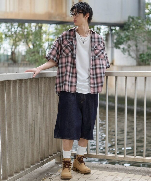 WEGO オンブレチェックシャツ（SS） 柄3