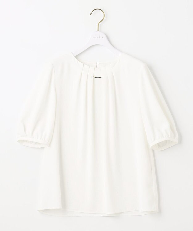 ANY SIS 【洗える】フロントタック ブラウス オフホワイト