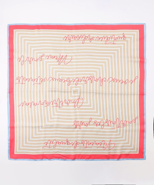 自由区 ストライプレター スカーフ ベージュ系