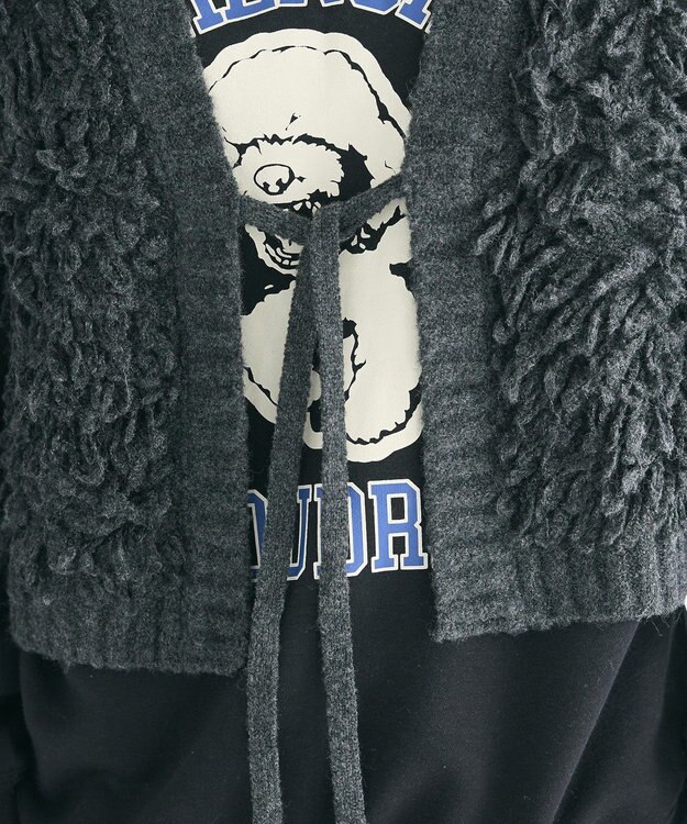 CRAFT STANDARD BOUTIQUE フリンジニットベスト Charcoal Gray