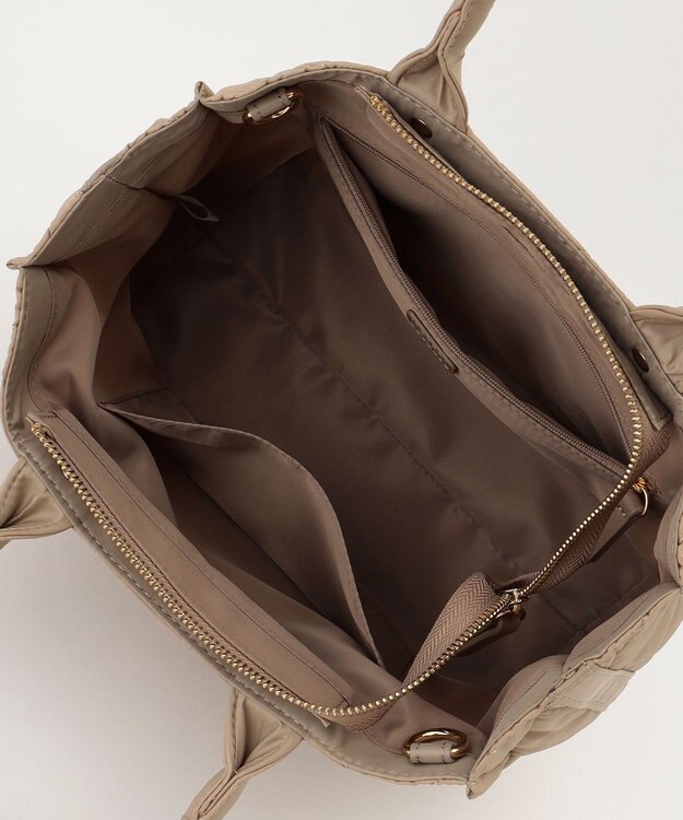 J.PRESS LADIES 【2way・撥水】ボンディングキルト トート バッグ ベージュ系