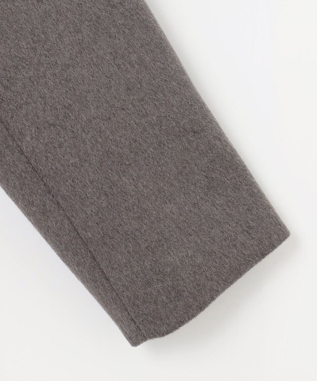 ANY 【防風裏地】ウールブレンドノーカラーコート チャコール