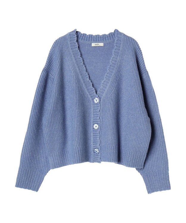 earth music&ecology スカラップニットカーディガン Blue
