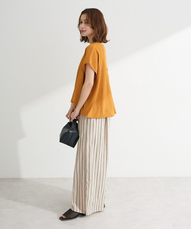 Green Parks 表面カット裾ドロストプルオーバー Red