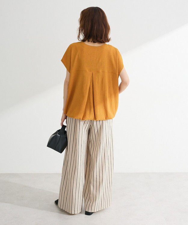 Green Parks 表面カット裾ドロストプルオーバー Red