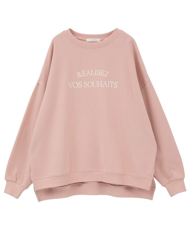 Green Parks 裏起毛ルーズサイズロゴプルオーバー Pink