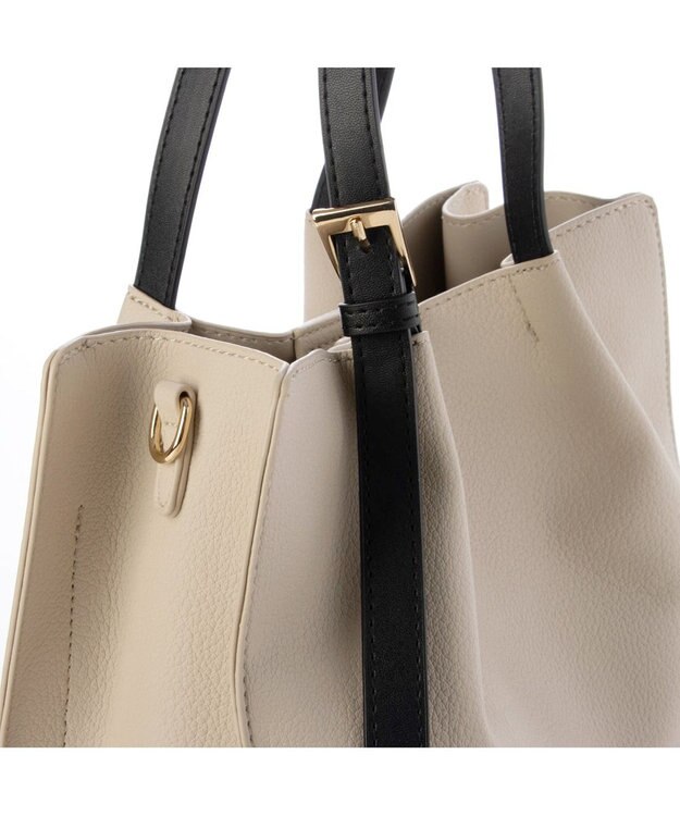 UNBILLION カシュカシュ cachecache / フェイクレザーショルダーバッグ付スクエアトート オーク