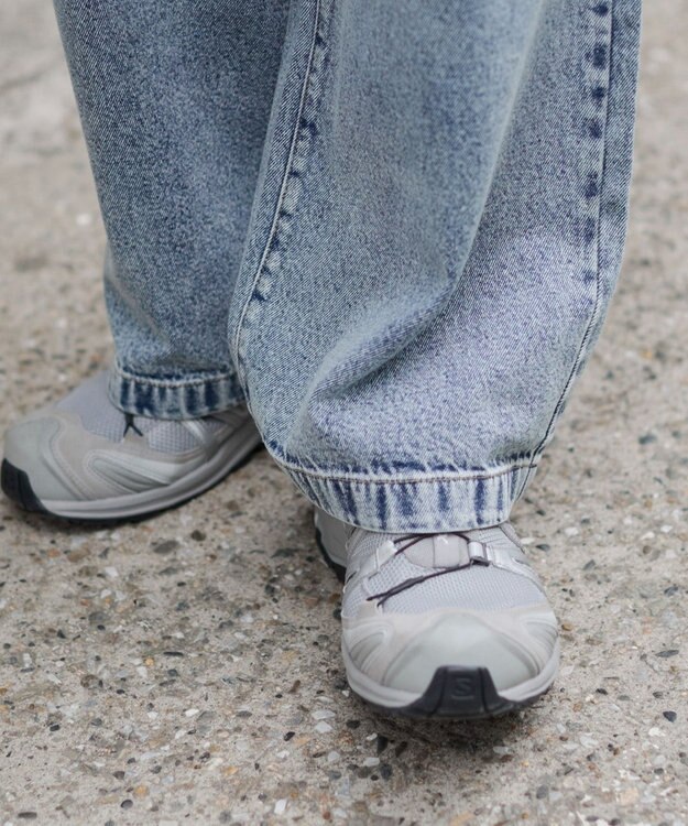 WEGO タックワイドストレートデニム デニム淡加工色