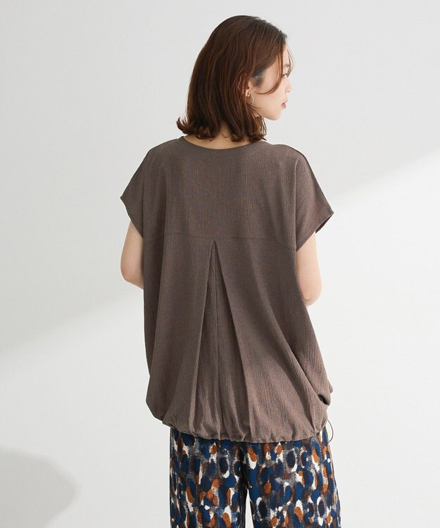 Green Parks 表面カット裾ドロストプルオーバー Red